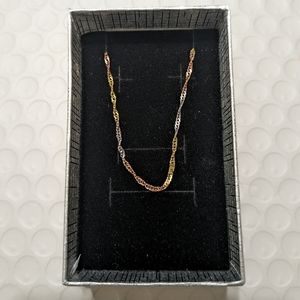 EUC 14 KT Yellow White Rose Gold Twist 18 inch Chain